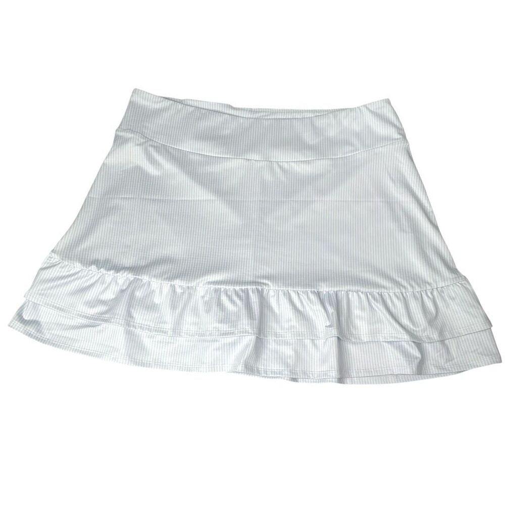 NEW Crown & Ivy pin‎ striped ruffle skorts skirt Size XL white blue